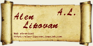 Alen Lipovan vizit kartica